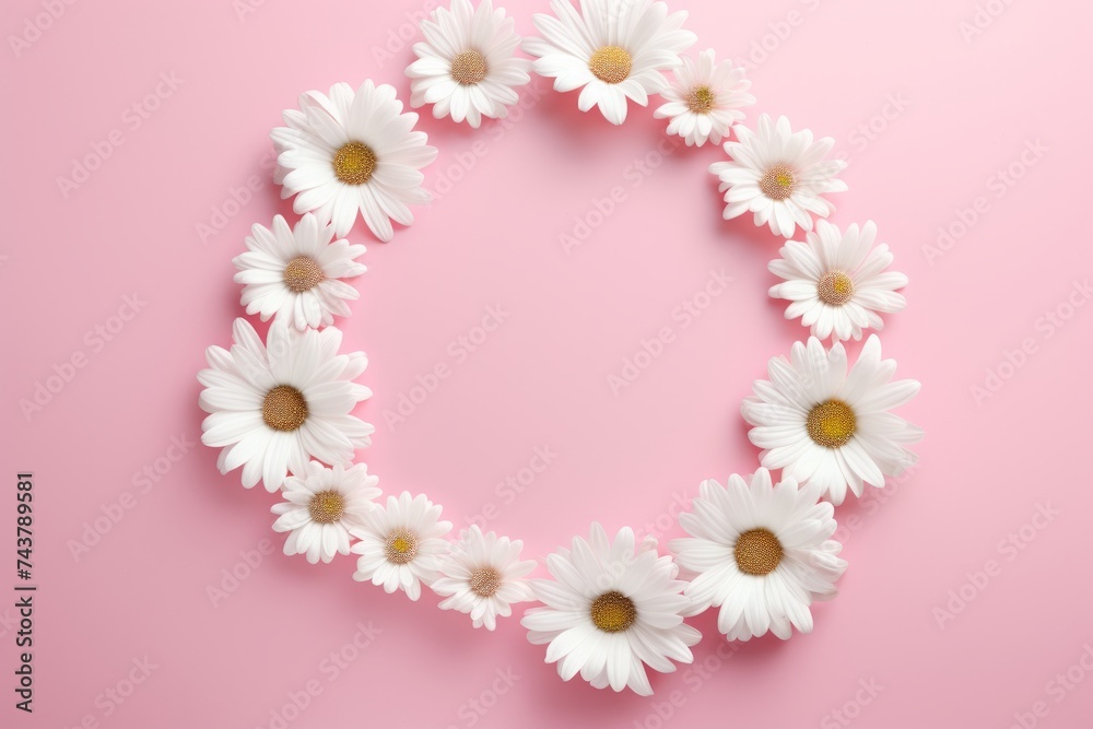 white daisies on a pink background white daisies on a pink background