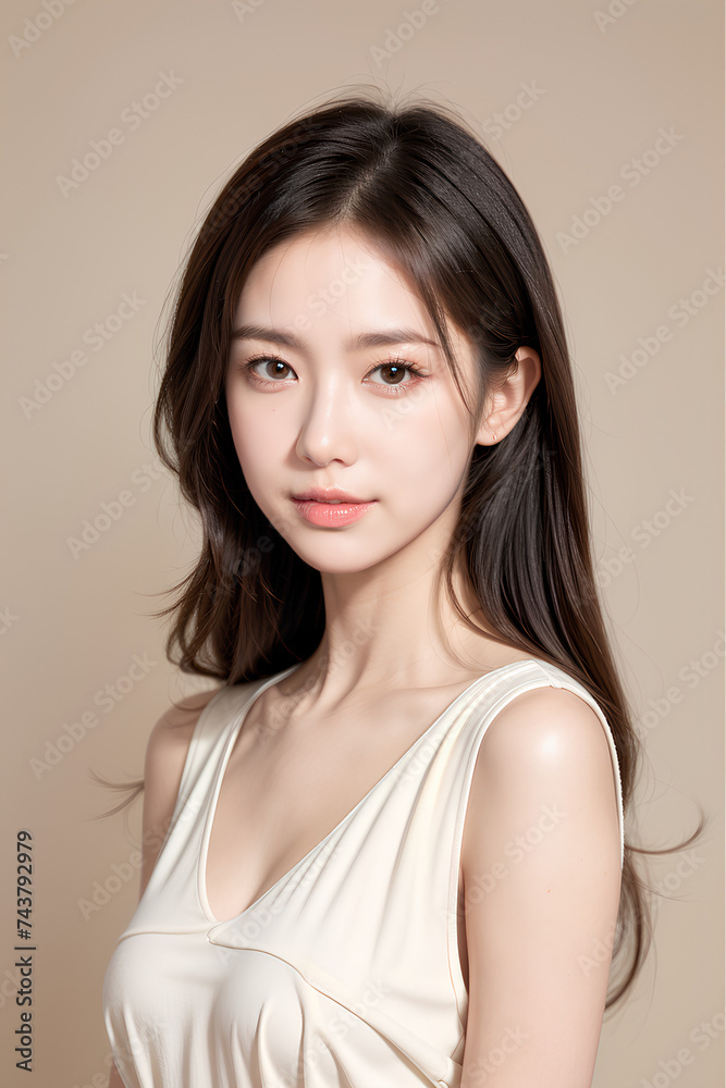 Gorgeous Young Female Model - Fashion or Cosmetics Model - Beauty with Perfect Fine Features - Beautiful Smooth Hair Gorgeous Young Female Model - Fashion or Cosmetics Model - Beauty with Perfect Fine Features - Beautiful Smooth Hair