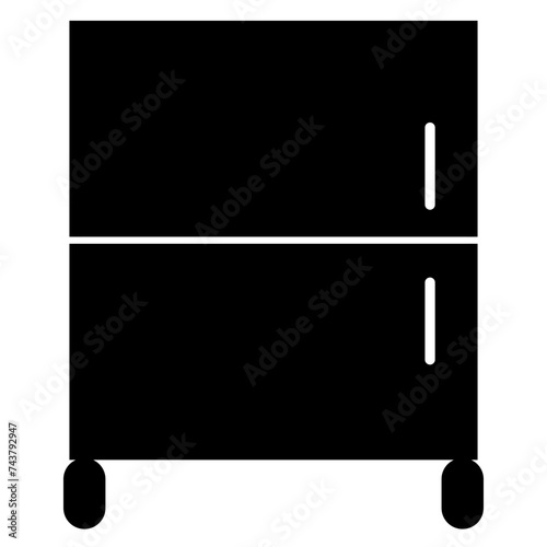 black and white refrigerator