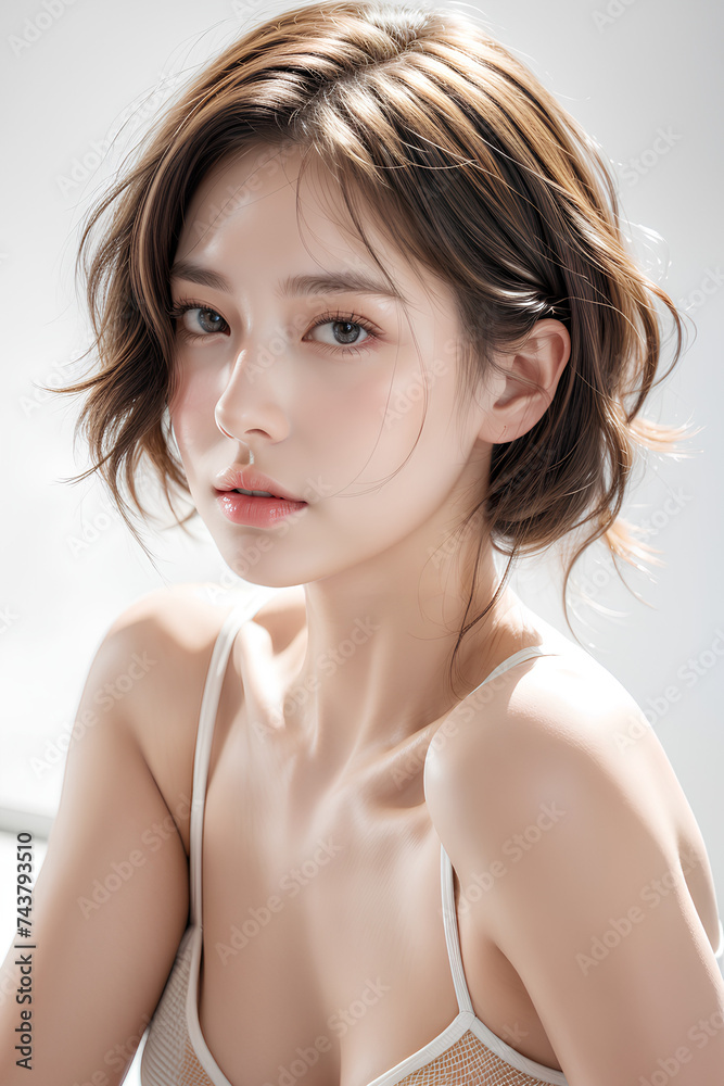 Gorgeous Young Female Model - Fashion or Cosmetics Model - Beauty with Perfect Fine Features - Beautiful Smooth Hair Gorgeous Young Female Model - Fashion or Cosmetics Model - Beauty with Perfect Fine Features - Beautiful Smooth Hair