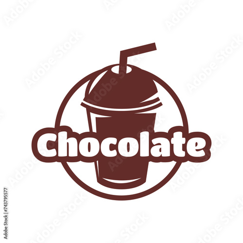 Chocolate drink logo icon concept illustration