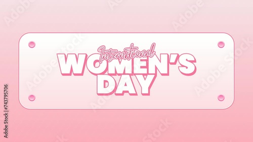 Animation of international women's day in pastel pink colors