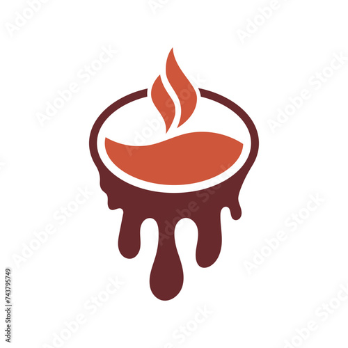 Chocolate drink logo icon concept illustration