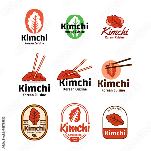 Set of Kimchi Korean food logo vector illustration design