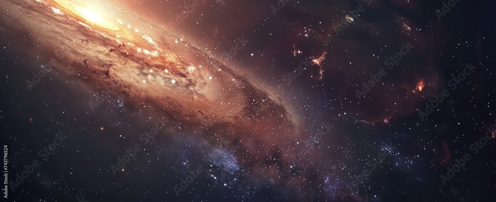 Universe background wallpaper. Colorful space galaxy of cosmos.
