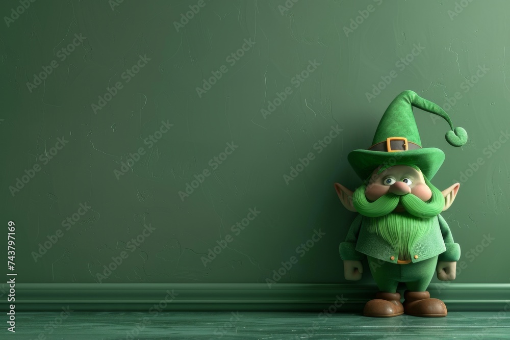 Fototapeta premium Stuffed Toy Man With Green Hat and Beard