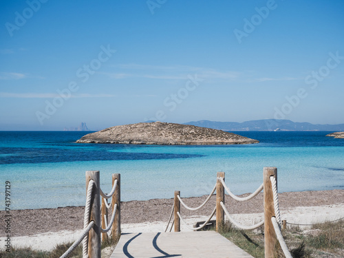 Ses Illetes paradise beach in Formentera island photo