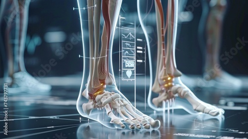 3D illustration portraying the biomechanics of a human joint in motion