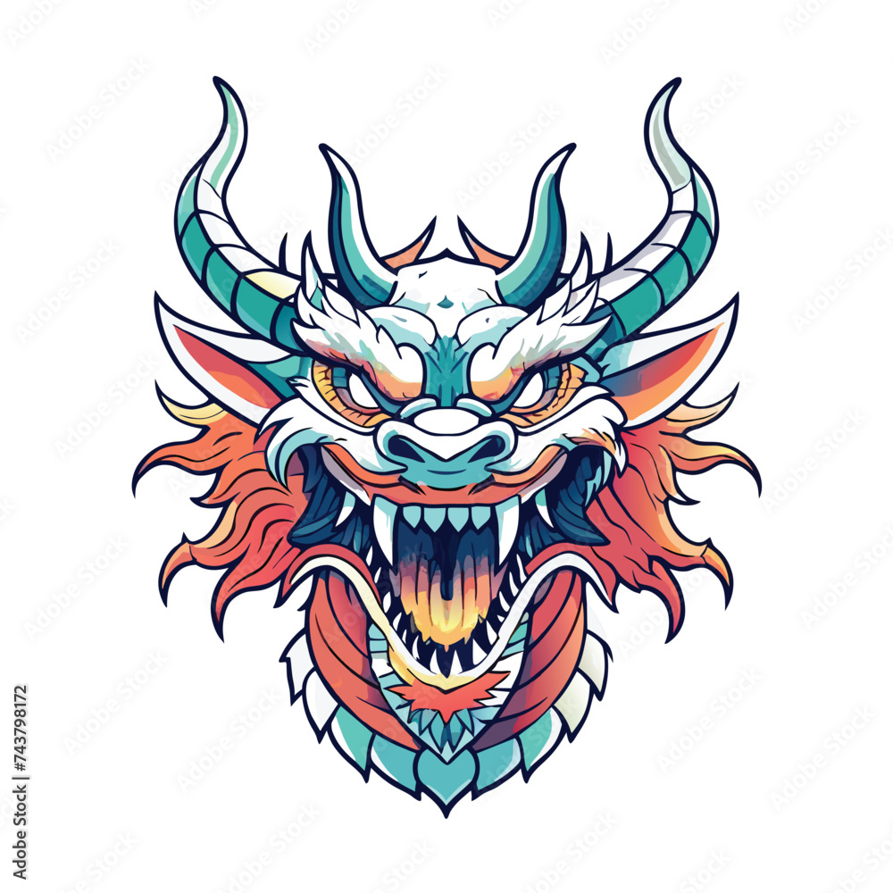 dragon head vector