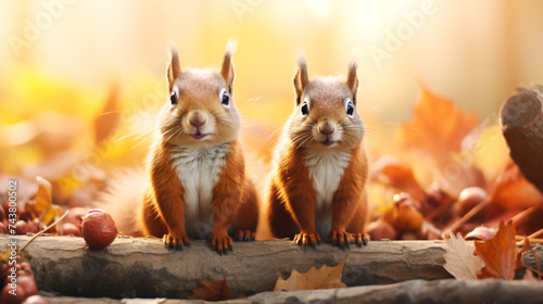 Red Squirrel on a branch