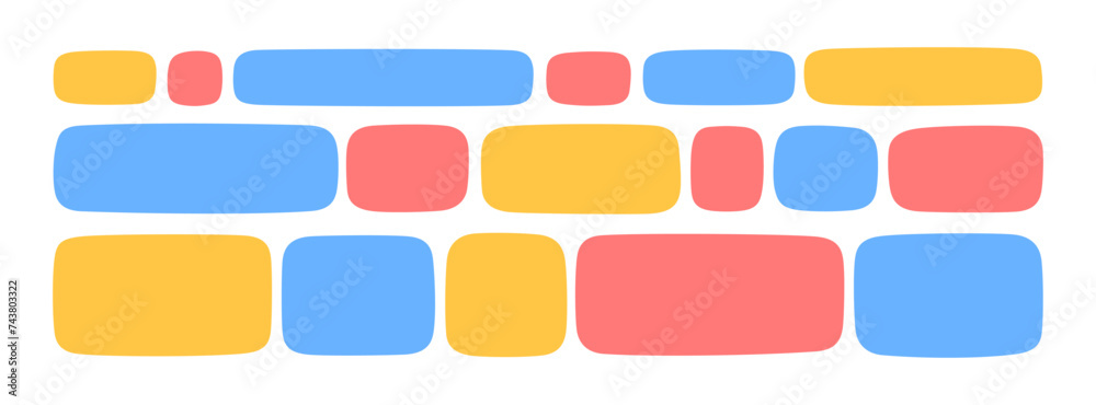 Hand drawn quote frames. Empty rectangle speech bubbles blobs. Doodle organic shape set for social media stories. Quote minimalist frame. Color blank template. Vector illustration on white background.