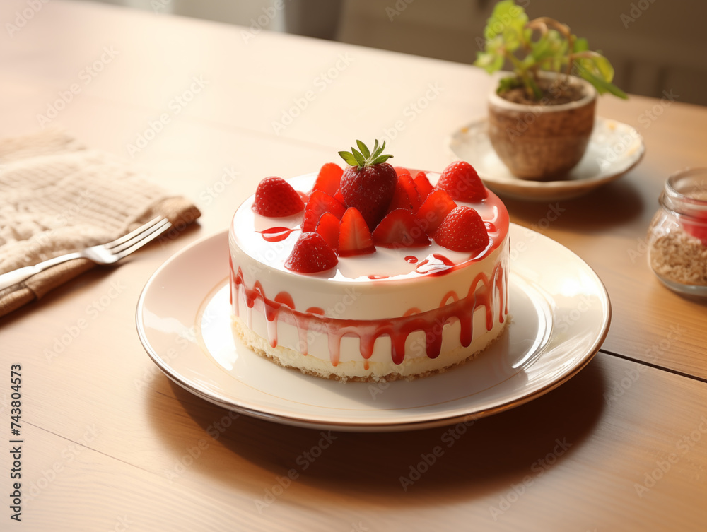 strawberry cake. bakery