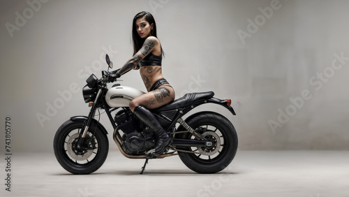 Biker Model on Motorcycle