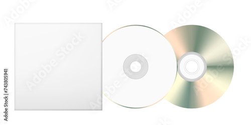 Blank disk and case template. Blank mockup. Png clipart isolated on transparent background