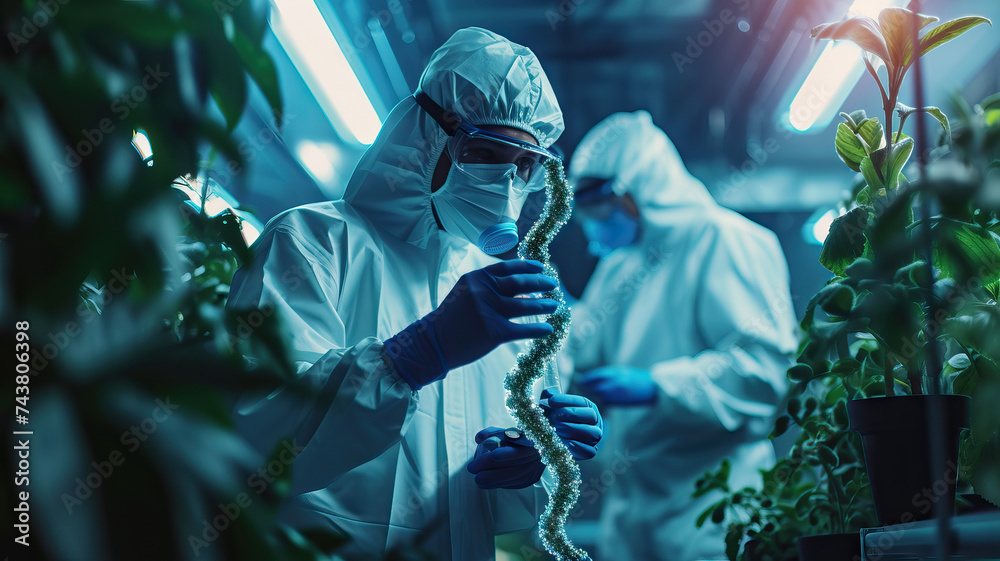 Genetic Theft Network: Criminals stealing genetic material to create clones or bioengineered organisms for illegal activities, posing ethical and legal dilemmas - obrazy, fototapety, plakaty 