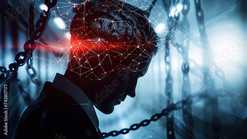 Brainwave Embezzlement Scheme: Criminals siphoning funds from corporate accounts by intercepting and manipulating brainwave signals during financial transactions photo