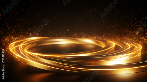 Abstract golden ring background.