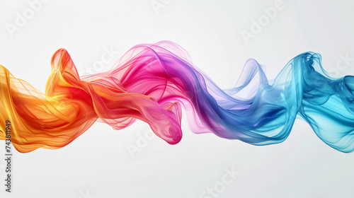 Abstract color liquid wave isolated on a white.