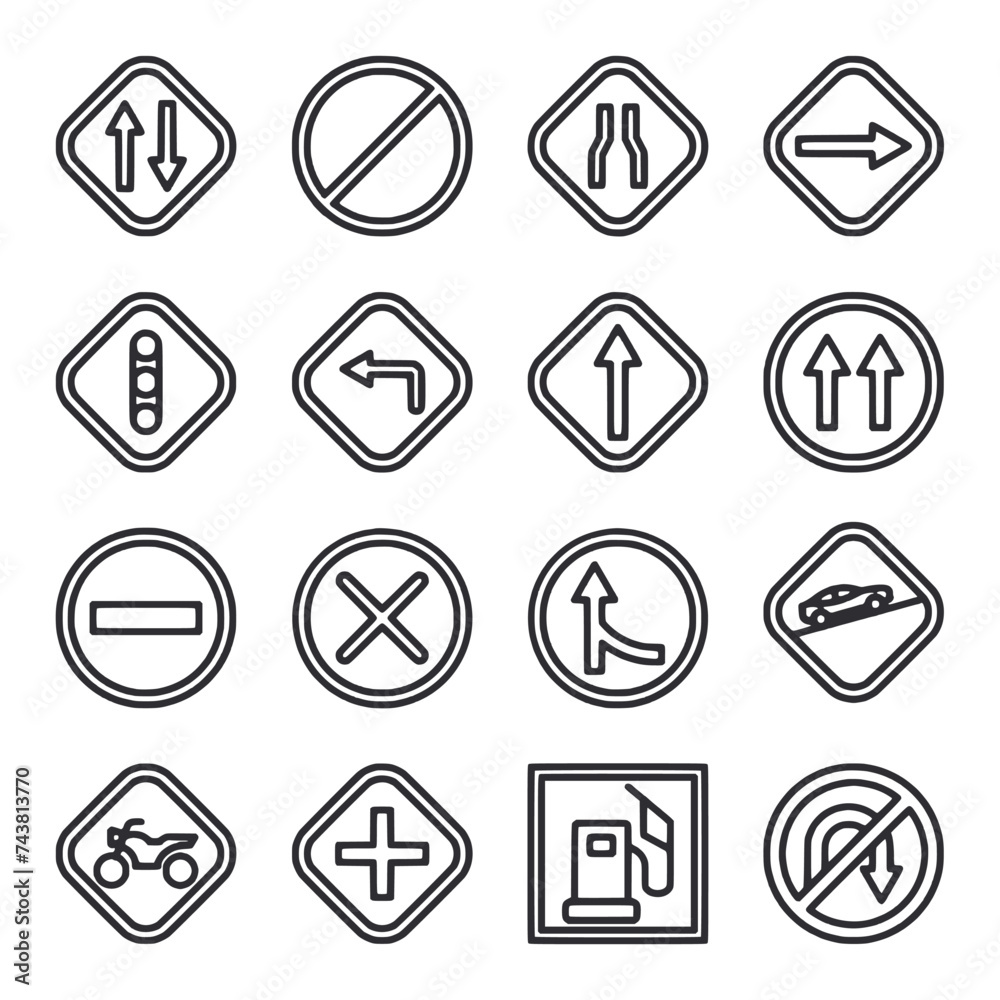 Road Signs icon set