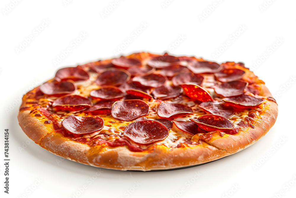 italian dish pizza isolated on white background italian dish pizza isolated on white background