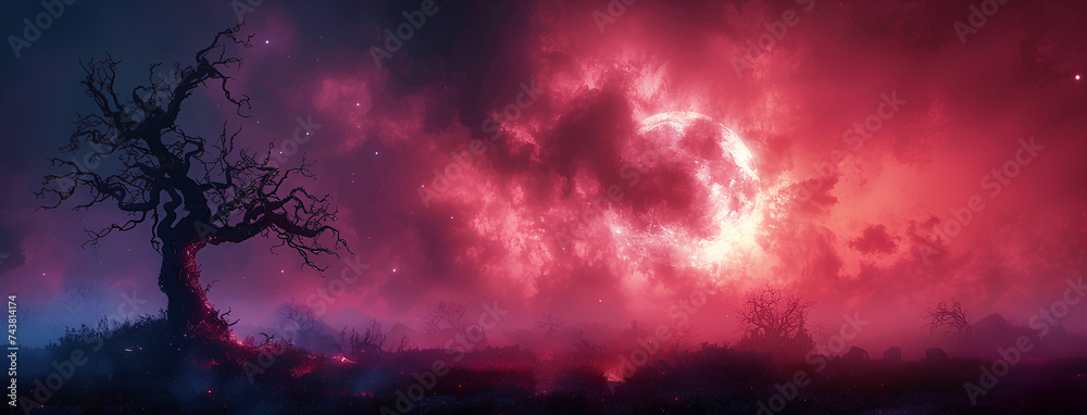 Silhouette dead tree background Silhouette dead tree background
