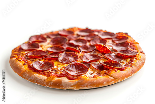 italian dish pizza isolated on white background