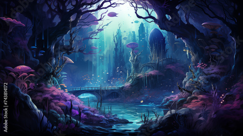 Magical River Running Through an Alien Forest © heroimage.io