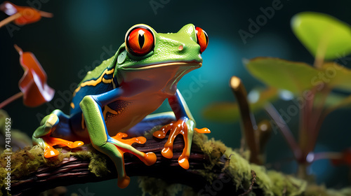 Highly detailed realistic green frog © xuan