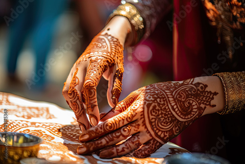 Elevate Eid elegance with exquisite henna artistry! Masterful hands craft intricate designs, weaving tradition and beauty for a celebration like no other photo