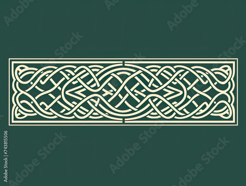 Mesmerizing Celtic knotwork border in rich green, weaving intricate patterns, radiating continuity and interconnected beauty