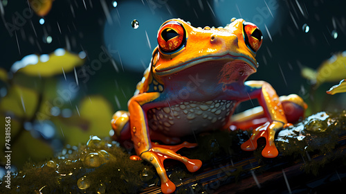 Highly detailed realistic green frog