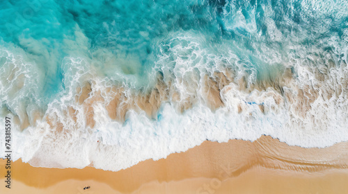 Aerial photo of summer beach and blue ocean © Pixel
