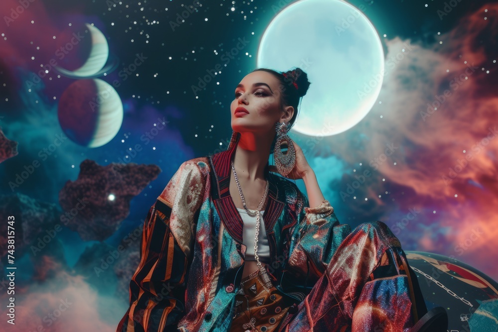 Professional Photography of a Supermodel in a Futuristic Space Exploration Shoot, Featuring Sleek and Futuristic Fashion Designs Set, Generative AI Professional Photography of a Supermodel in a Futuristic Space Exploration Shoot, Featuring Sleek and Futuristic Fashion Designs Set, Generative AI