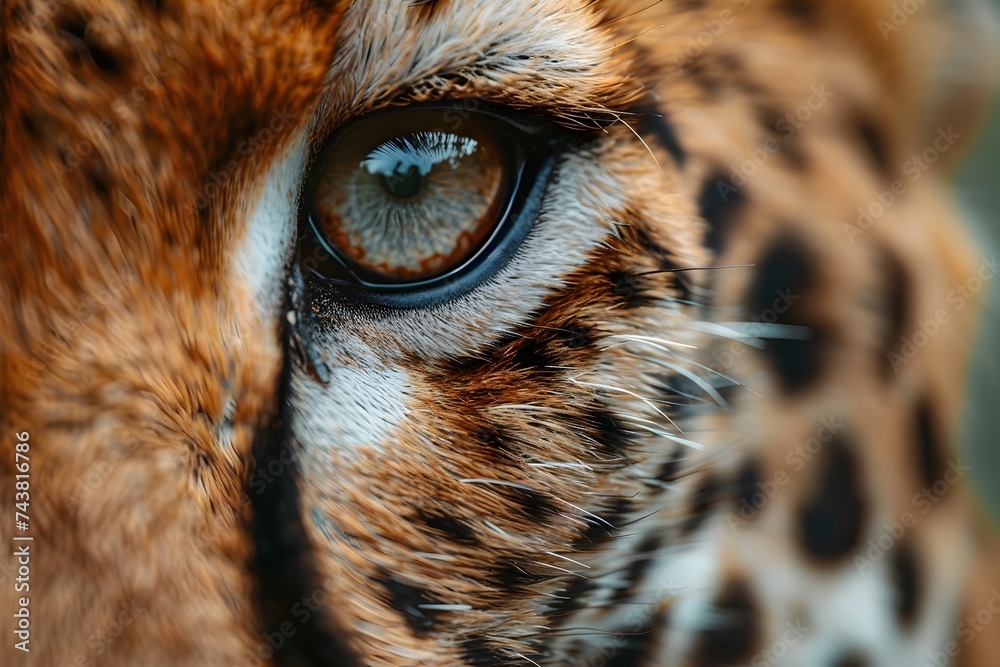 Close-Up of a Leopards Eye with Dynamic Color Combinations