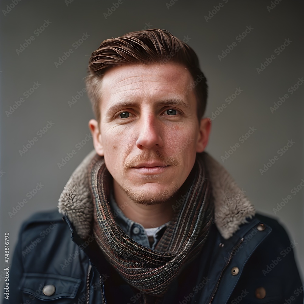 Striking Portrait of a Man in a Studio Striking Portrait of a Man in a Studio