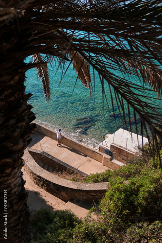 person close to the sea