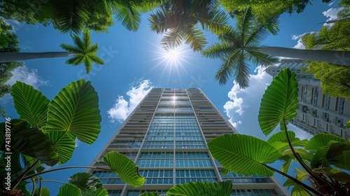 An angle shot of the Singapore skyscraper Garden City from a low angle © Zaleman