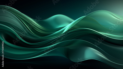 Abstract organic green waves and lines as wallpaper background