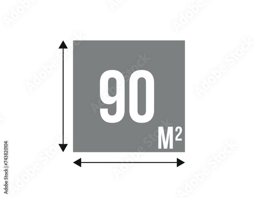 90 m. Vector 90 square meters of construction, concept area and work space