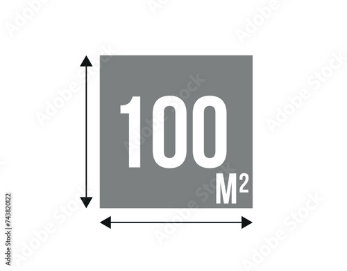 100 m. Vector 100 square meters of construction, concept area and work space