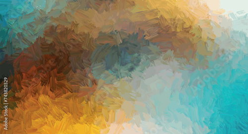 abstract brush stroke blended grunge layered shadow effect waves dark brown faded orange mustard gradient background vector illustration