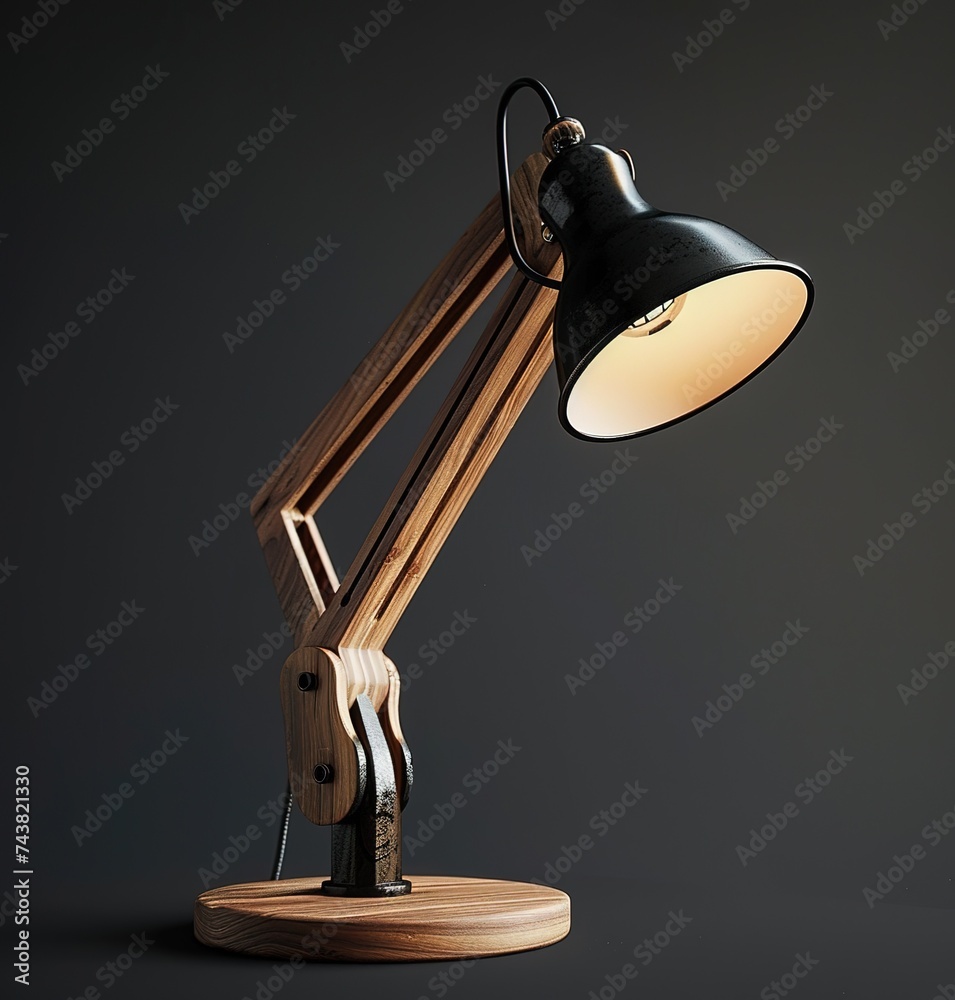 Elegant adjustable table lamp that illuminates a dark room, ideal for reading and workspaces ...