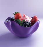 Delicious blueberry yogurt served in a bowl, perfect for a healthy snack or breakfast.