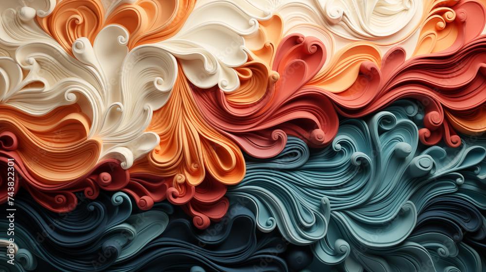 Abstract Swirls of Warm and Cool Hues Abstract Swirls of Warm and Cool Hues
