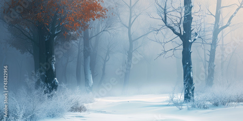 Serene winter scene, perfect for seasonal designs © Natalia