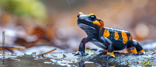 a salamander , Professional photo,  background, with empty copy space  photo
