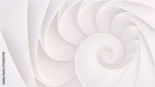 3d rendered abstract white spiral pattern.