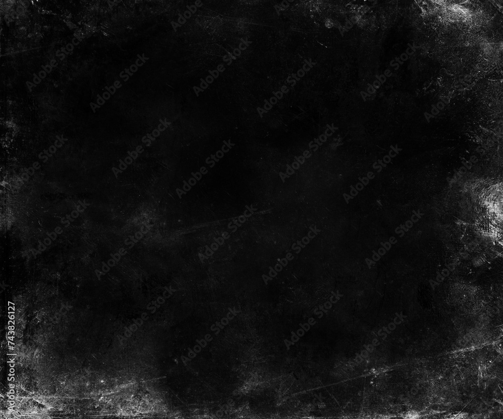 Black grunge scratched background, scary horror texture