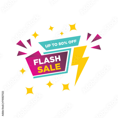Up to 80% off flash sale abstract background professional design banner