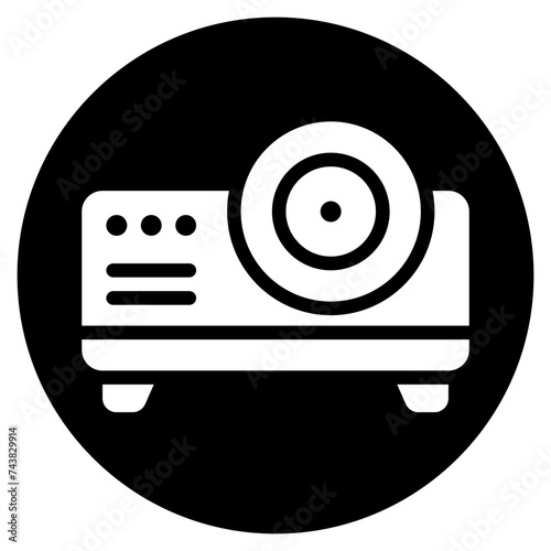 movie projector glyph icon